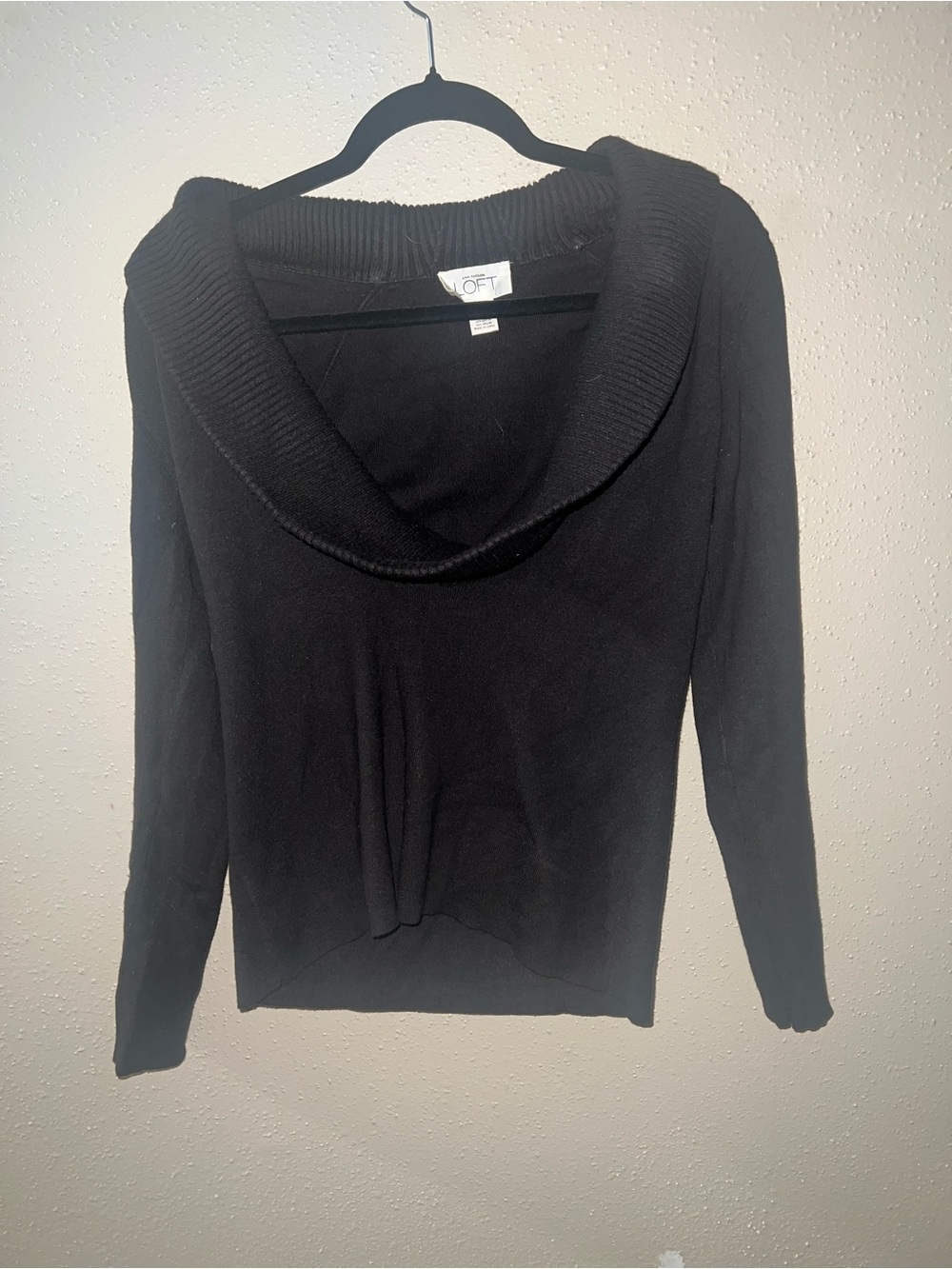 Ann Taylor Black Cowl Neck Sweater